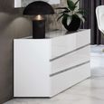 Alba Italian Chest - 3 Drawer - White - Carrara Marble Inlay