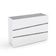 Alba Italian Chest - 3 Drawer - White - Carrara Marble Inlay