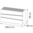 Alba Italian Chest - 3 Drawer - White - Carrara Marble Inlay