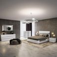 Alba Italian Tall Chest - 5 Drawer - White - Carrara Marble Inlay