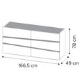 Alba Italian Wide Chest - 6 Drawer - White - Carrara Marble Inlay