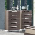 Kroma Italian Tall Chest - 5 Drawer - Silver Birch