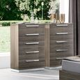 Kroma Italian Tall Chest - 5 Drawer - Venetian Grey