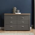Highgate Chest - Wide - 6 Drawer - Dark Grey Painted