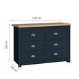 Highgate Chest - Wide - 6 Drawer - Navy Blue Painted