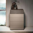 Essenza Italian Fluted Tall Chest - 5 Drawer - Urban Velvet and Tabacco