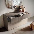 Essenza Italian Fluted Chest - 3 Drawer - Urban Velvet and Tabacco