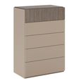 Essenza Italian Fluted Tall Chest - 5 Drawer - Urban Velvet and Tabacco