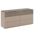 Essenza Italian Fluted Wide Chest - 6 Drawer - Urban Velvet and Tabacco