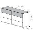 Essenza Italian Fluted Wide Chest - 6 Drawer - Urban Velvet and Tabacco