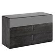 Onyx Italian Fluted Chest - 3 Drawer - Charcoal Black and MedBlue