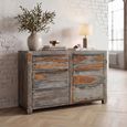 Goa Chest - 6 Drawer - Wide - Rustic Sheesham