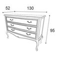 Verdi Italian Grey 3 Drawer French Style Chest thumbnail 3