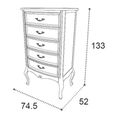Verdi Italian Ivory 5 Drawer Midi French Style Chest thumbnail 3