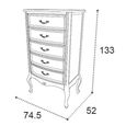 Verdi Italian Walnut 5 Drawer Midi French Style Chest thumbnail 3