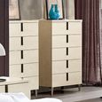 Ambra Italian Chest - 5 Drawer - Tall - Sand Birch