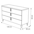 Ambra Italian Chest - 3 Drawer - Narrow - Sand Birch