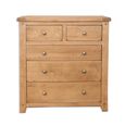 Melbourne Country Oak Chest - 2+3 Drawer - Wide - Rustic