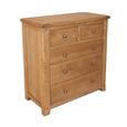 Melbourne Country Oak Chest - 2+3 Drawer - Wide - Rustic