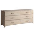 Maia Italian Chest - 6 Drawer - Wide - Sand Birch