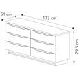 Smart Italian White 6 Drawer Wide Chest thumbnail 3