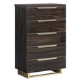Smart Italian Walnut 5 Drawer Midi Chest thumbnail 2