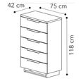 Smart Italian Walnut 5 Drawer Midi Chest thumbnail 3