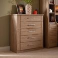Luxor 3+4 Rustic Oak 5 Drawer Chest thumbnail