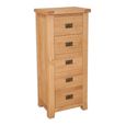 Melbourne Natural Oak 5 Drawer Tall Chest thumbnail 2