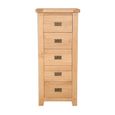Melbourne Natural Oak 5 Drawer Tall Chest thumbnail 3