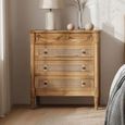 Bellecour Rattan and Teak Wood 3 Drawer Narrow Chest