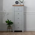 Melbourne French Grey Painted 5 Drawer Tall Chest thumbnail
