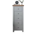 Melbourne French Grey Painted 5 Drawer Tall Chest thumbnail 2