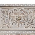 Indira Distressed Washed White Floral Carved Mango Wood Multi Drawer Chest thumbnail 4