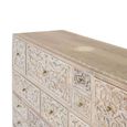 Indira Distressed Washed White Floral Carved Mango Wood Multi Drawer Wide Chest thumbnail 3