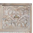 Indira Distressed Washed White Floral Carved Mango Wood Multi Drawer Wide Chest thumbnail 5