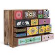Lille Natural Mango Wood Hand Painted Multi Drawer Wide Chest   thumbnail 3