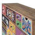 Lille Natural Mango Wood Hand Painted Multi Drawer Wide Chest   thumbnail 4