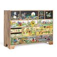 Solin Natural Mango Wood Hand Painted Multi Drawer Wide Chest   thumbnail 2