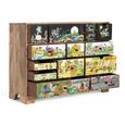 Solin Natural Mango Wood Hand Painted Multi Drawer Wide Chest   thumbnail 3