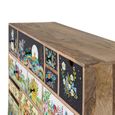 Solin Natural Mango Wood Hand Painted Multi Drawer Wide Chest   thumbnail 4