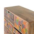 Holi Natural Mango Wood Hand Painted Multi Drawer Tall Chest thumbnail 4