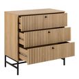 Albany Chest - 3 Drawer - Oak Ribbed