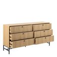 Albany Chest - 6 Drawer - Wide - Oak Ribbed
