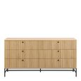 Albany Chest - 6 Drawer - Wide - Oak Ribbed