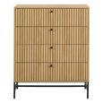 Albany Chest - 4 Drawer - Ribbed Oak