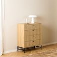 Albany Chest - 4 Drawer - Ribbed Oak