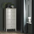Whitby Scandi Oak & Soft Grey Chest - 5 Drawer