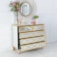 Casablanca Chest - 3+2 Drawer - Mirrored - Gold Trim