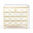 Casablanca Chest - 3+2 Drawer - Mirrored - Gold Trim